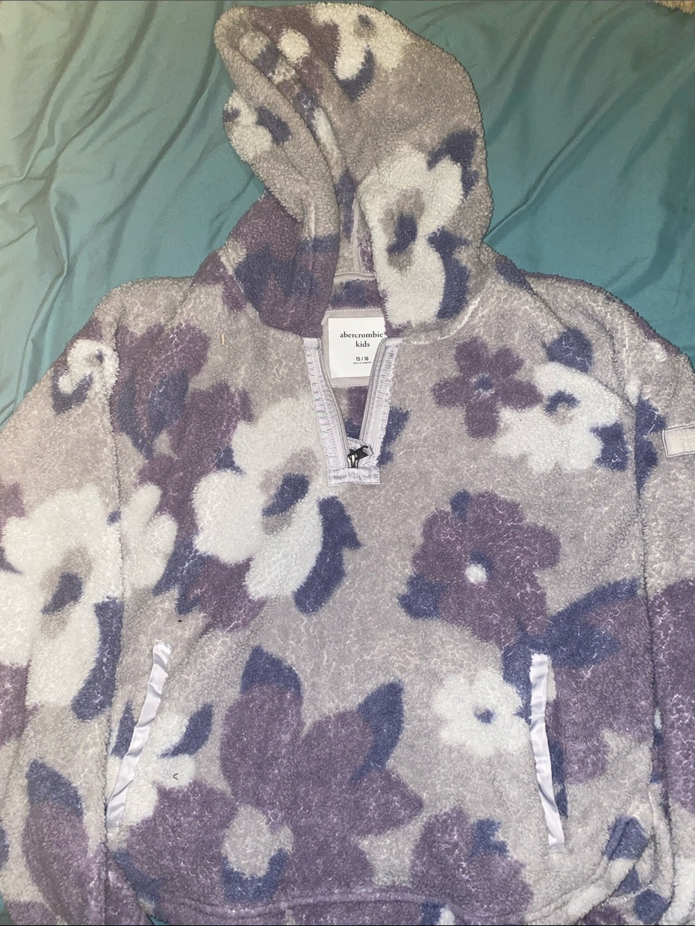 Warm and fluffy purple sweatshirt